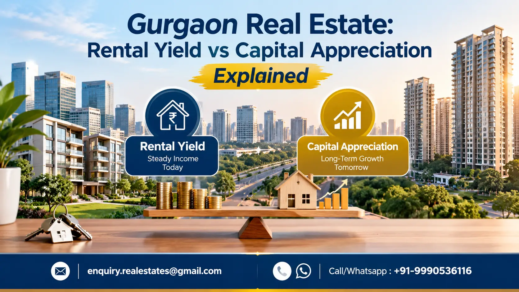 Gurgaon Real Estate: Rental Yield vs Capital Appreciation Explained